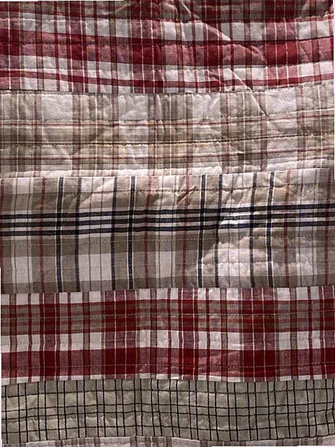 2 Nautica Quilted Patchwork Cotton Pillow Shams Red 542