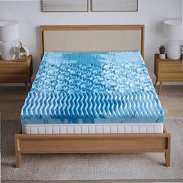 3 In. Full Cooling Gel 7-Zone Memory Foam Mattress Topper, Medium Plush Support