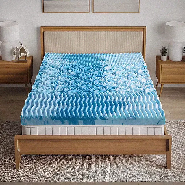 3 in Queen Cooling Gel 7 Zone Memory Foam Mattress Topper Medium Plush Support