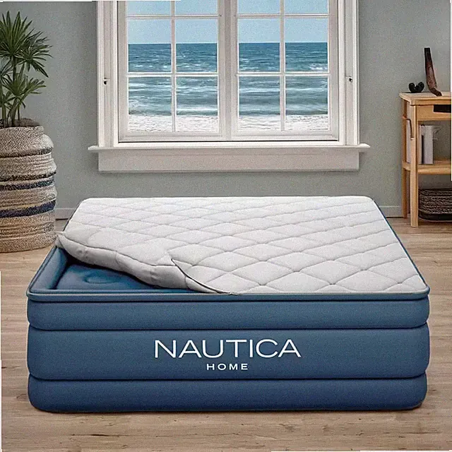 Cloud Supreme 20 In. Queen Luxury Raised Air Mattress, Zip-Off Quilted Top, Buil