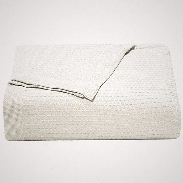Nautica Baird Solid Cotton Dobby Reversible Blanket, Full/Queen