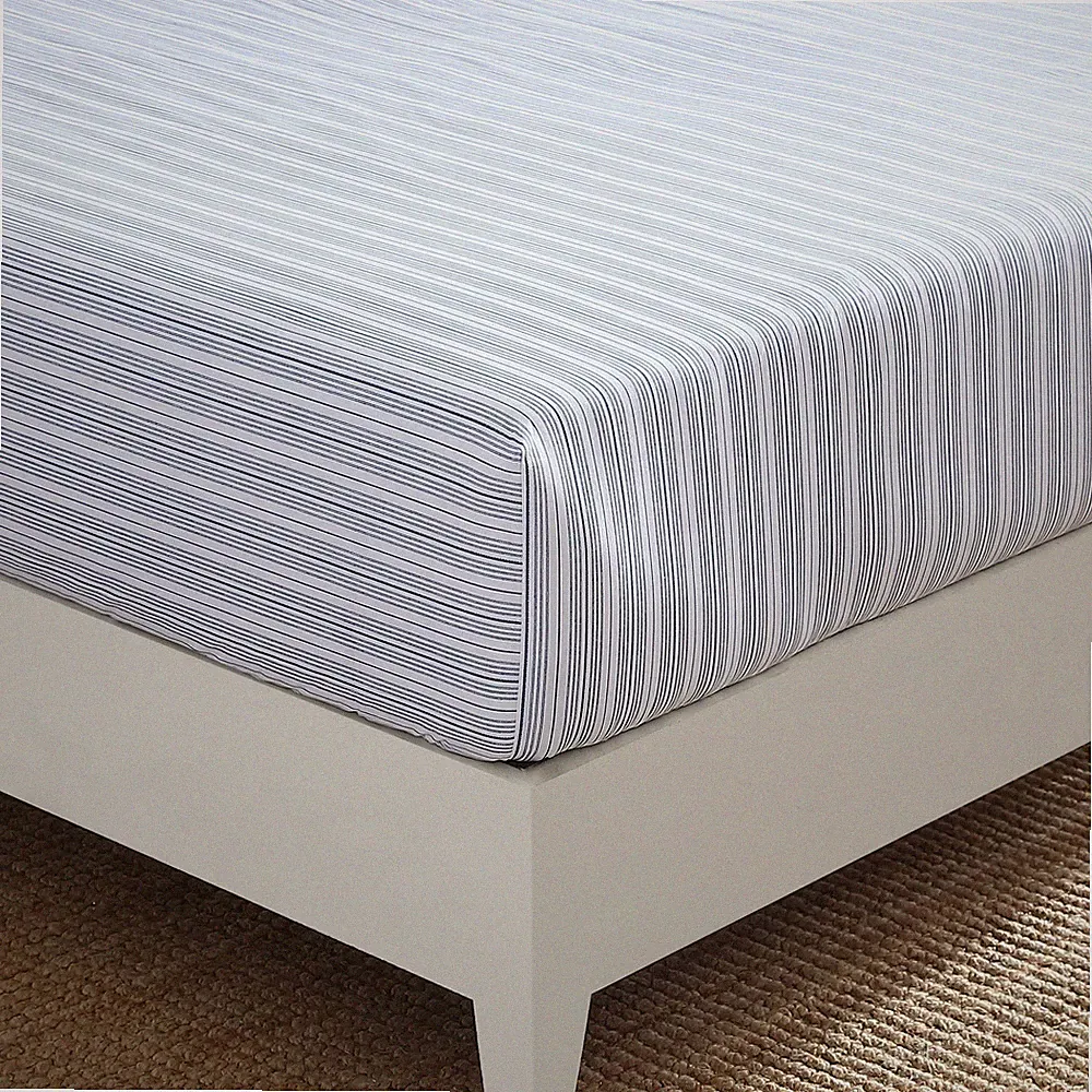 Nautica Beaux Stripe Cotton Blue Fitted Sheet-King
