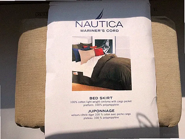 Nautica Bedskirt Twin ~ Khaki tan Pinwale corduroy Mariner's Cord ~ NOS in pouch