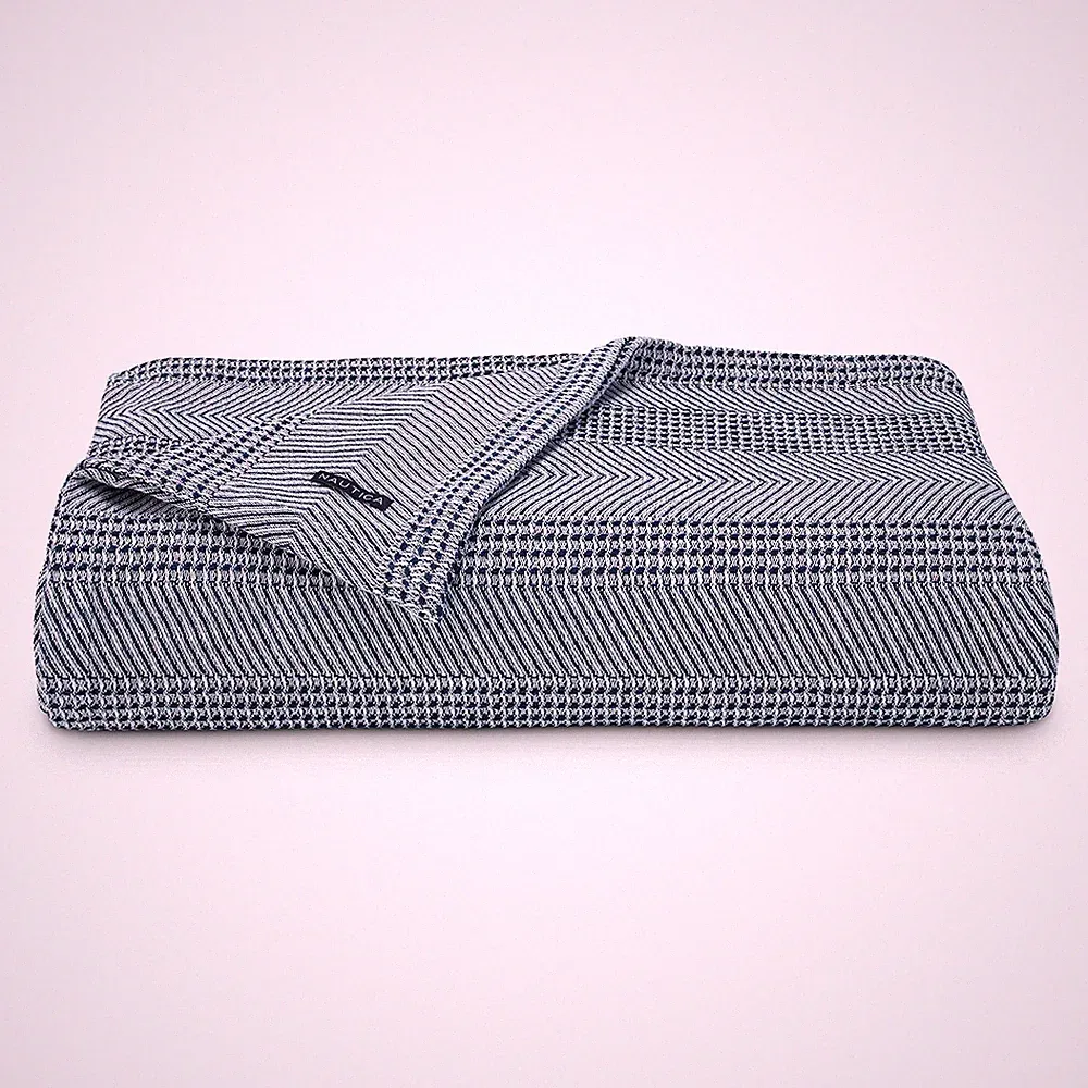 Nautica Blanket Soft Cotton Bedding, Medium Weight for All Seasons, Queen, Navy