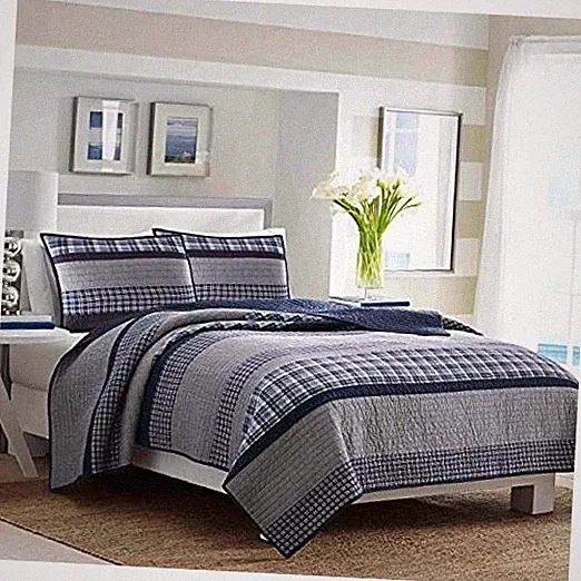 Nautica - Cotton Reversible Bedding, Bedding Set for All Seasons Queen Quilt