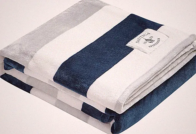 Nautica Fleece Throw Blanket Super Soft Cozy Plush Lightweight Bed 50x60