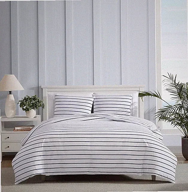 Nautica - Full/Queen Duvet Cover Set, (Brenton Stripe Navy, Full/Queen)