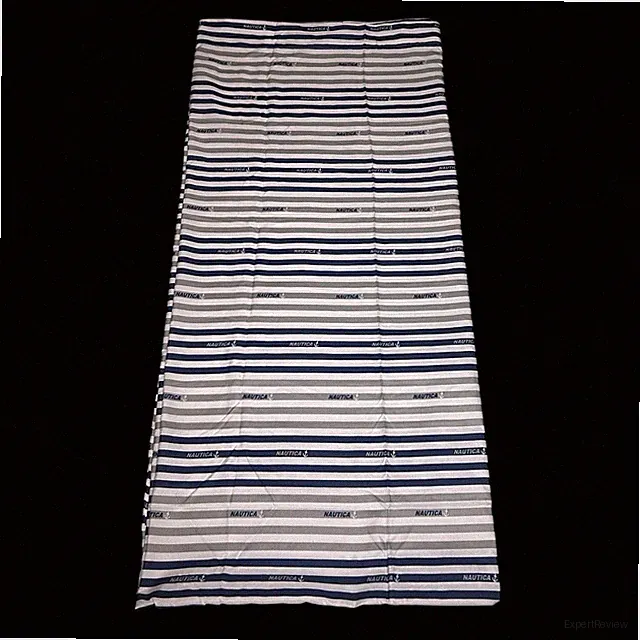 Nautica Full White-Blue Flat Fitted Strips Polyester New