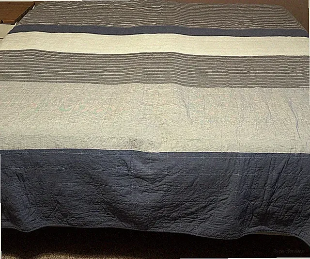 Nautica Home Ridgeport Blue Cotton Reversible Quilt Set Full/Queen 98" x 93"