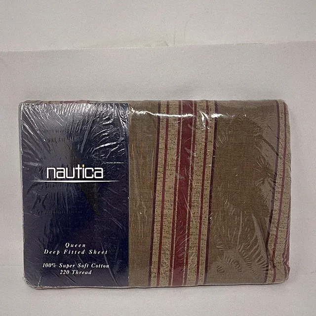 Nautica Jazon Queen Deep Fitted Sheet - 220TC - 100% Super Soft Cotton