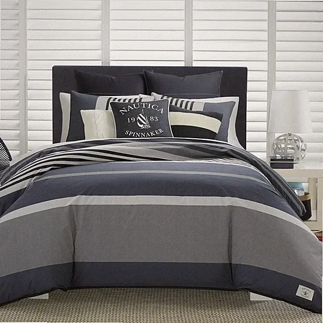 Nautica - King Duvet Cover Set, Cotton Reversible Bedding with Matching Shams...