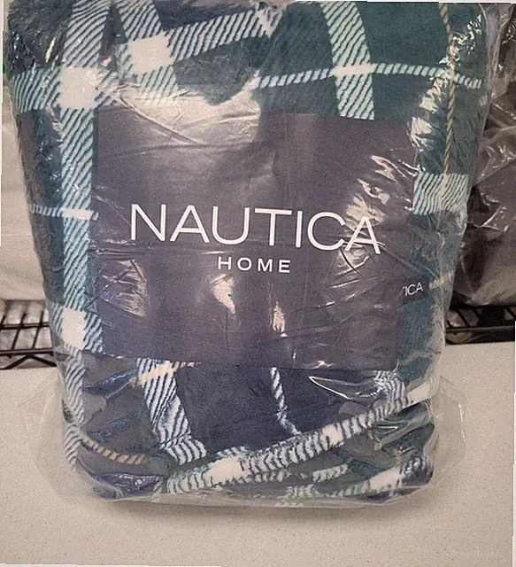 Nautica l Plaid Ultra Soft Plush Fleece Full/Queen Blanket - Captain's Blue