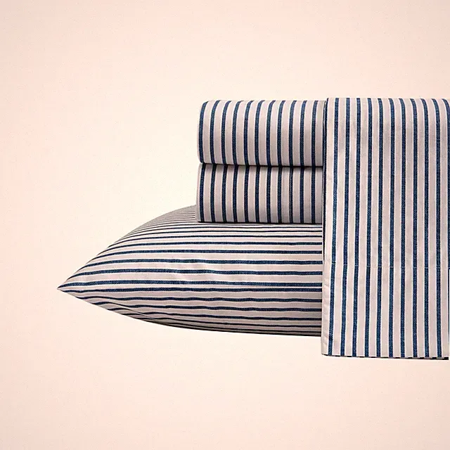 Nautica Michael Plaid Grey Queen Cooling Cotton Percale Bed Sheet Set