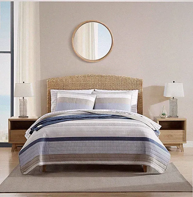 Nautica Queen Quilt Set, Cotton Reversible Bedding Galewood