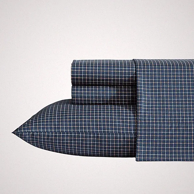 Nautica Reece Plaid Sheet Set Navy/Beige