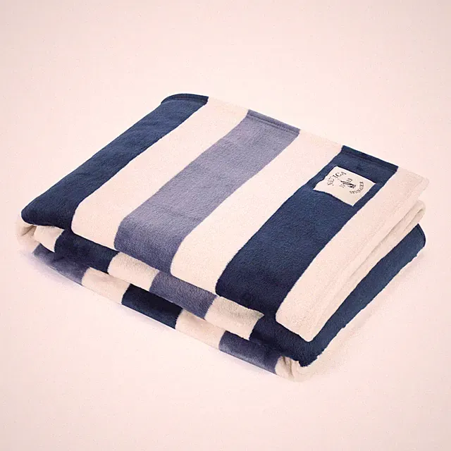 Nautica Throw Blanket Blue White Stripe 100 Polyester Machine Washable 60x50