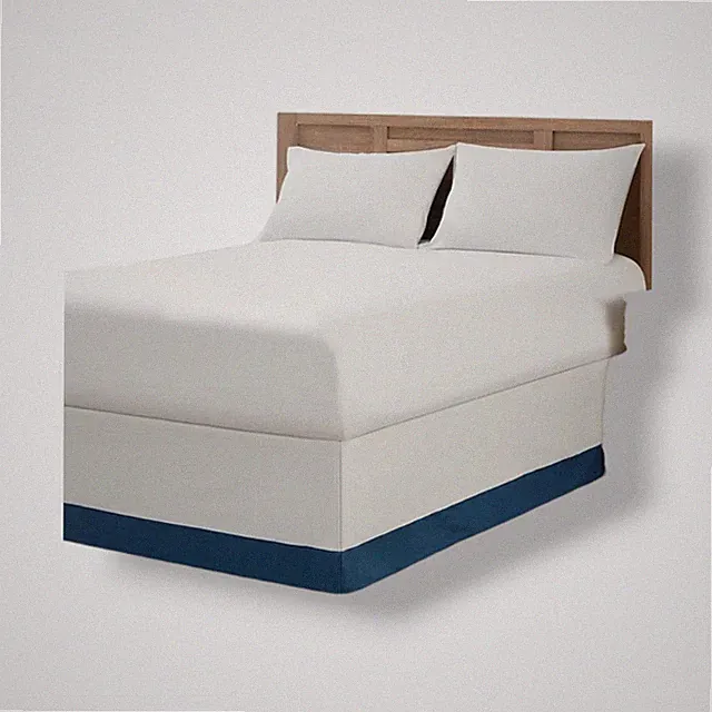 Nautica White Colorblock Tailored Bed Skirt Size Queen