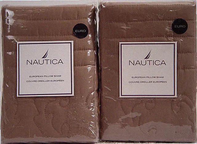 Nautica Woodland Floral 2 Quilted Euro Shams - Brown