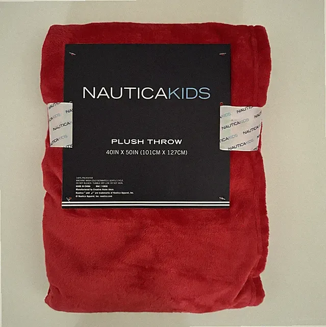 NEW Kids Blanket Red Soft Cozy 40” x 50” | Nautica Kids