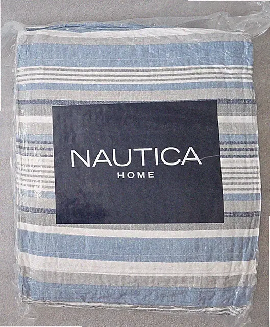 NIP Nautica Home Full/Queen Quilt + 2 Shams Jettison Grey